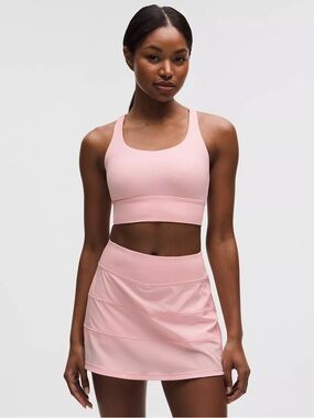 Lululemon Energy Bra Longline | Strappy Back | Light Pink | Size 6